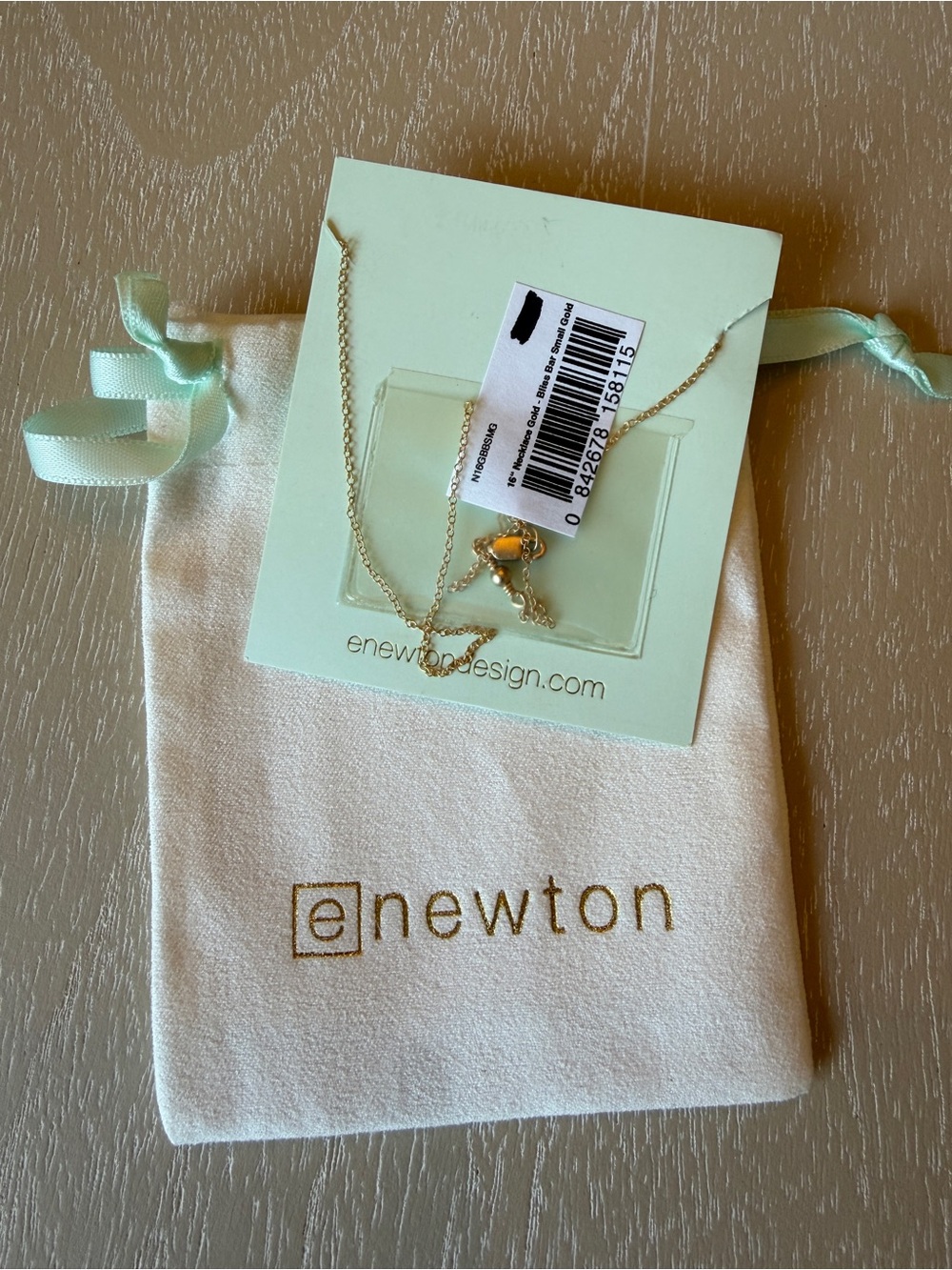 E Newton Gold Bar Necklace - Picture 2 of 2